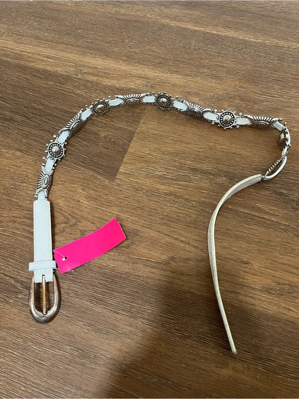 Western White Leather Belt Size Small Size Small